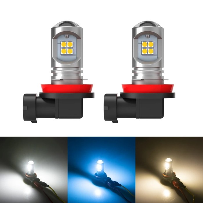2pcs H11 LED Fog Light Bulbs H8 H9 H16 JP LED 3030 6000k White/4300k