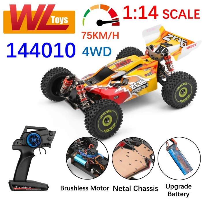 WLtoys 144010 RC Car 144001 Upgrade Version 75KM/H Brushless 4WD