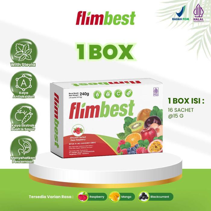 

Promo Flimbest Fiber 1 Box Isi 16 Saset High Fiber High Nutrition Antioxidants 100% Sugar Free With