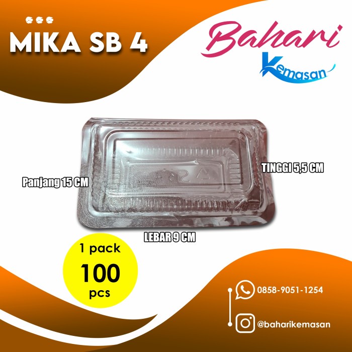 JTTOP" KOTAK KUE MAKANAN MIKA PLASTIK SB 4