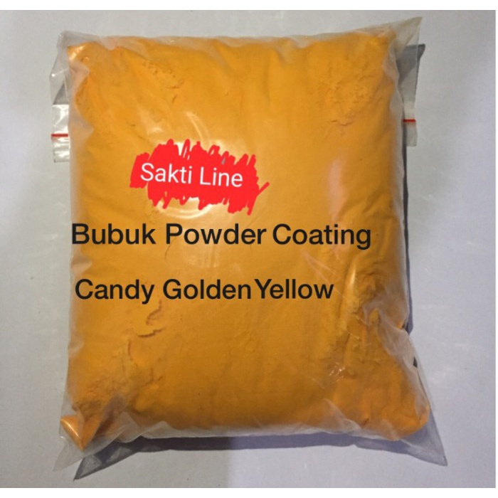 

Ready" Bubuk Powder Coating Candy Golden Yellow - 1 Kg / 500 Gram
