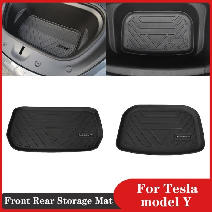 For Tesla Model Y 2021-2023 Accessories TPE Pad Front Rear Storage