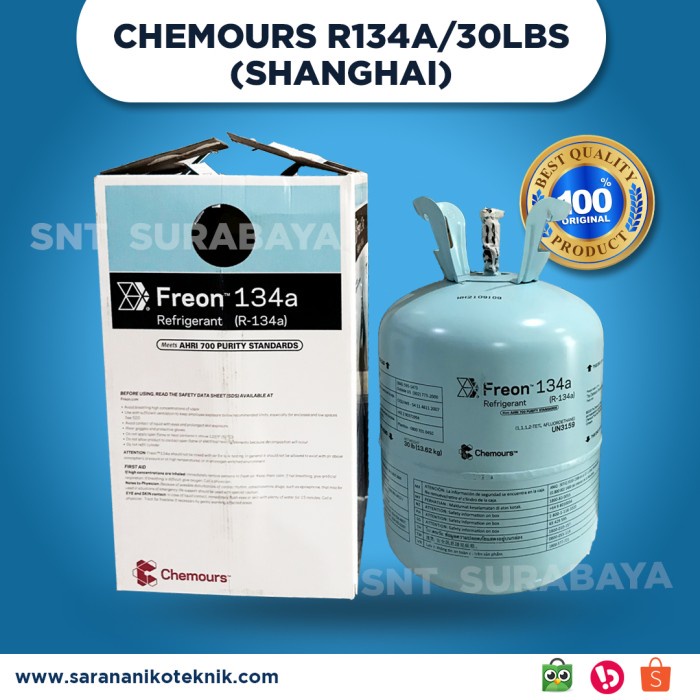 R134 CHEMOURS SHANGHAI - FREON CHEMOURS R134 SHANGHAI