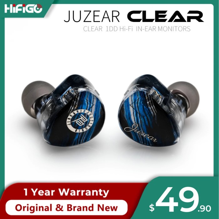 JUZEAR Clear 10mm LCP 1DD HiFi IEMs Dynamic In Ear Earphone DJ