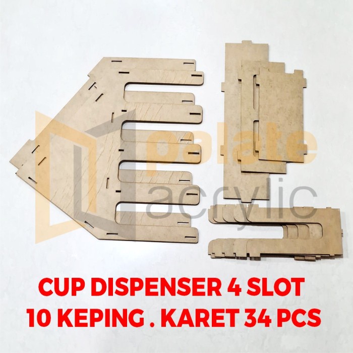 

BARANG TERLARIS Acrylic Cup Holder Dispenser 4 Slot - Rak Akrilik Plastik / Paper Cup