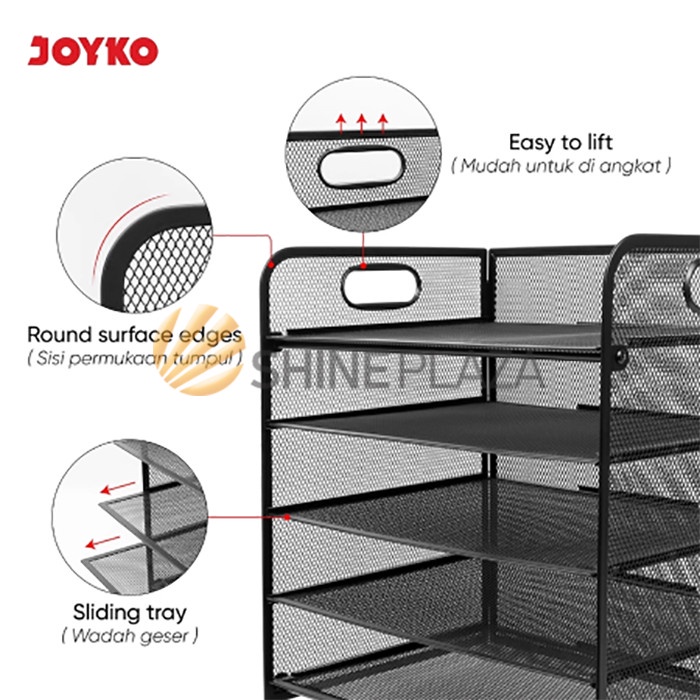 

BARANG TERLARIS Rak Kertas Besi Dokumen Meja 5 Susun Wadah Joyko DT-63 - Document Tray 5 Tier