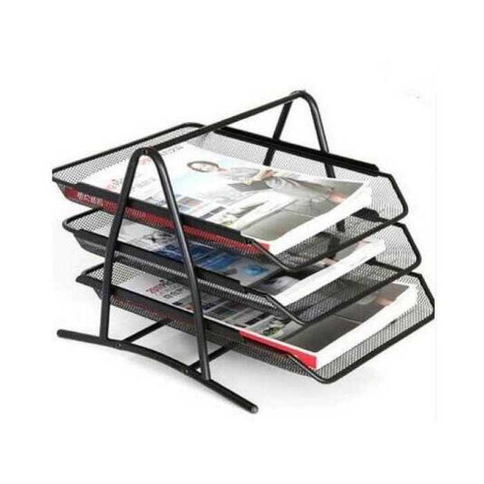 

BARANG TERLARIS ELEVATED TRAY RAK KERTAS DOKUMEN 3 SUSUN LETTER TRAY PAPER TRAY BESI