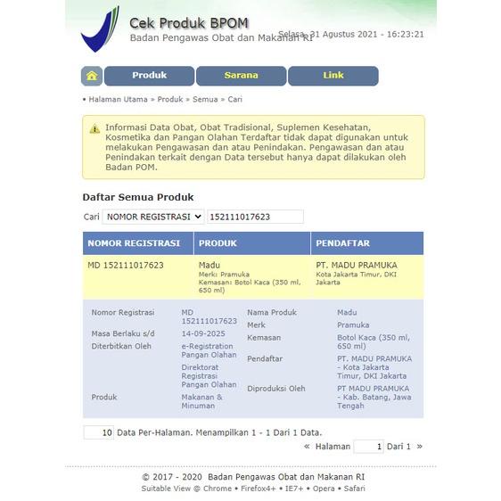 

Madu Pramuka Multiflora 350 Ml - Madu Alami Dari Berbagai Nectar Flora Promo