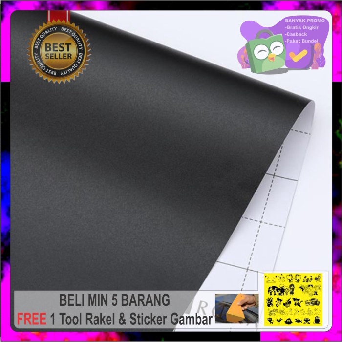 (JTTOP) STIKER WARNA HITAM DOFF / STIKER WARNA HITAM MATE