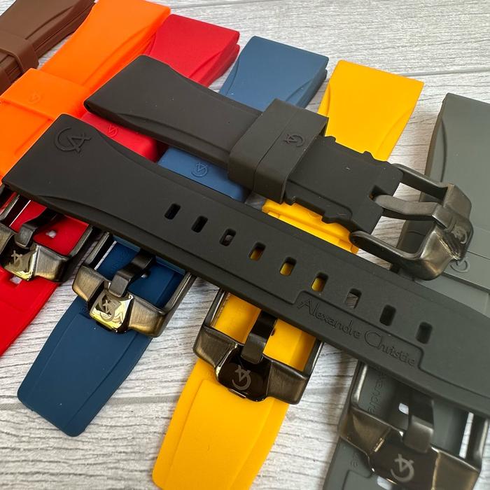 Terbaru Tali Jam Karet Silikon Alexandre Christie Original, Strap Rubber Alexandre Christie Original