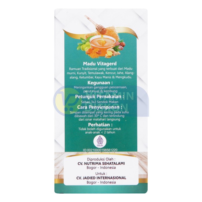 

BARANG TERLARIS MADU VITAGERD UNTUK MENJAGA KESEHATAN PENCERNAAN - 350GR