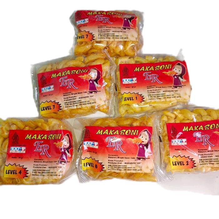 

Makaroni ER Level Masha isi 24 pcs Makaroni Pedas dengan 10 Varian Level Kepedasan - Snack, tidak