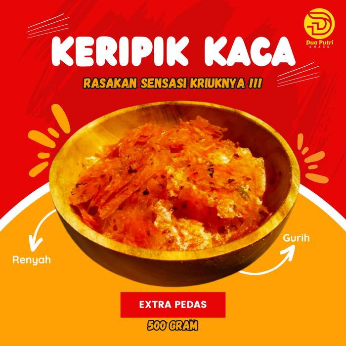 

Keripik Kaca 1kg & 500g Kripca pedas Daun Jeruk Extra Pedas Snacks Food Kripik keripik kaca well