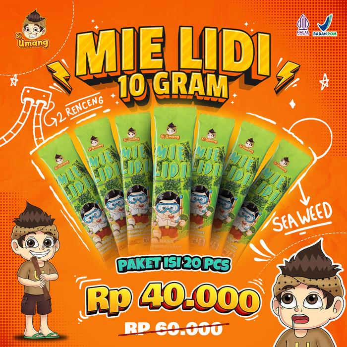 

Si Umang Paket hemat Cemilan Mie Lidi Renceng 10 gram isi 20 Pcs Premium High Quality