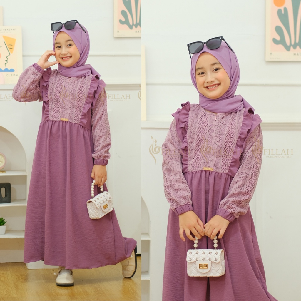Gamis Anak Perempuan Modern 2025 Gamis Crinkle Gamis Anak Gamis Terbaru Gamis Brokat Gamis Putih