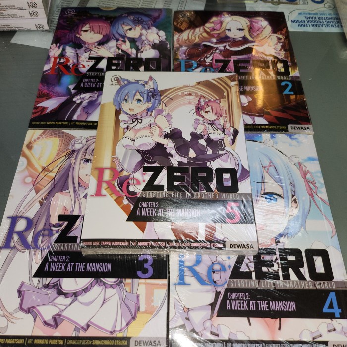 DISKON KOMIK RE ZERO CHAPTER 2 : A WEEK AT THE MANSION SET VOL 1-5 SEGEL ORI BAHASA INDONESIA READYY