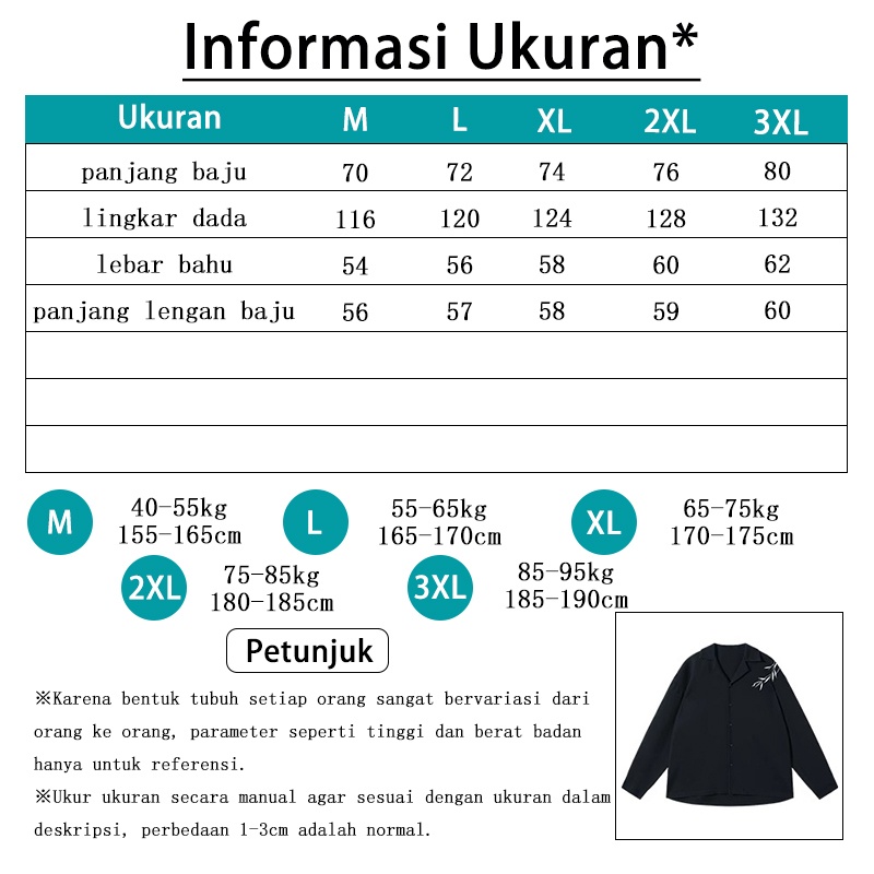 NEW PRODUCT Kemeja Korean Style Pria Kemeja Kasual Pria Baju Kemeja Cowok V Neck Kemeja Lengan
