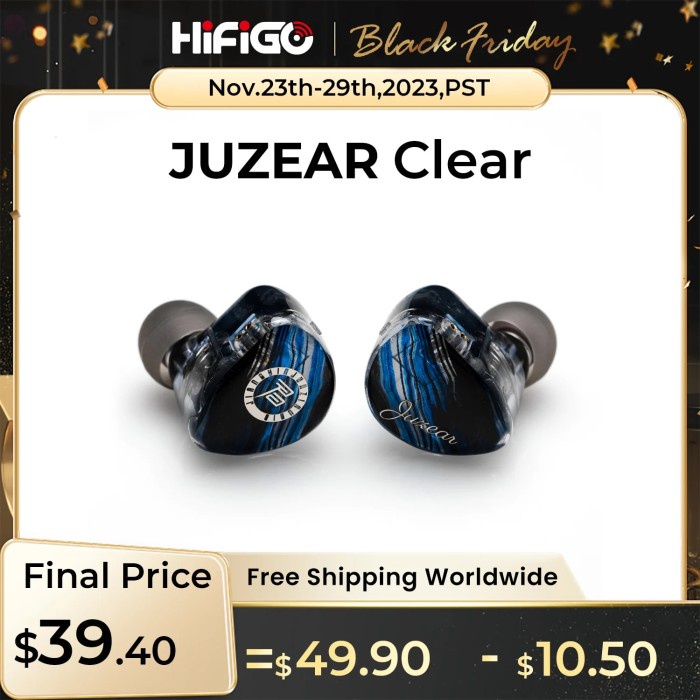 JUZEAR Clear 10mm LCP 1DD HiFi IEMs Dynamic In Ear Earphone DJ