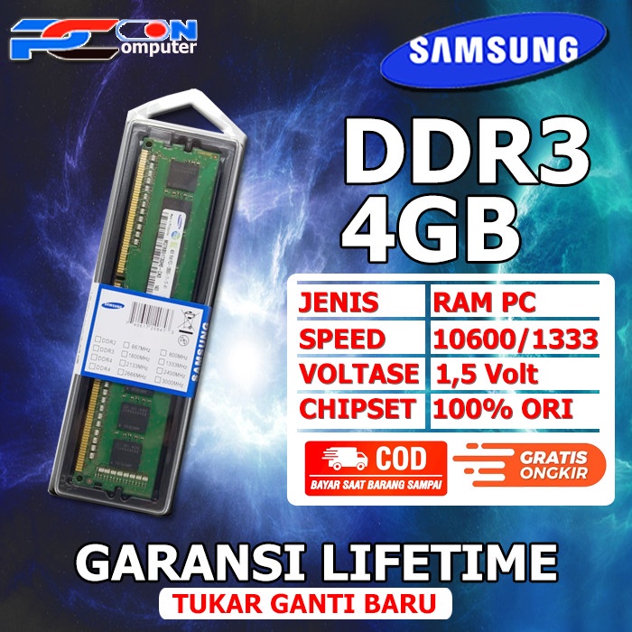 RAM PC DDR3 4GB PC10600 Longdim RAM Komputer 1333 mhZ