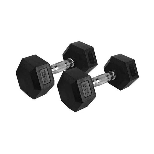 Dumbell dumble barbel ROX rubber hexagonal 7,5 KG