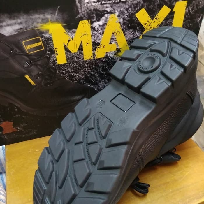Sepatu safety Krisbow Maxi 6 inch -Hitam - Hitam, 38