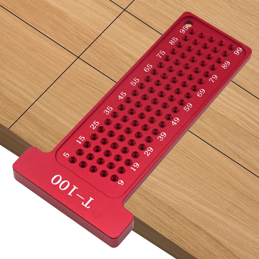 T-100 Metric Aluminum Alloy Pocket Ruler Marking Gauge Carpentry Cross Calibration Ruler Crossed-out