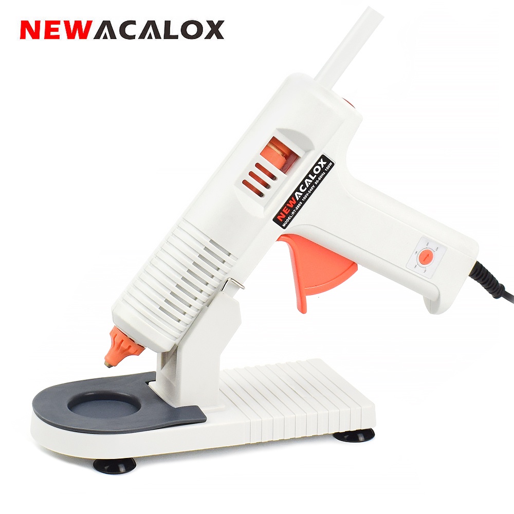 NEWACALOX EU 220V Hot Melt Glue Gun with 11mm Hot Melt Glue Stick 150W Thermal Glue Gun with Stand H