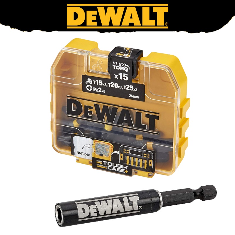 DEWALT DT70522T Extreme Flextorq Impact Screwdriving Set 16-Pcs Bit Holder 25mm Mixed Set Tool Attac