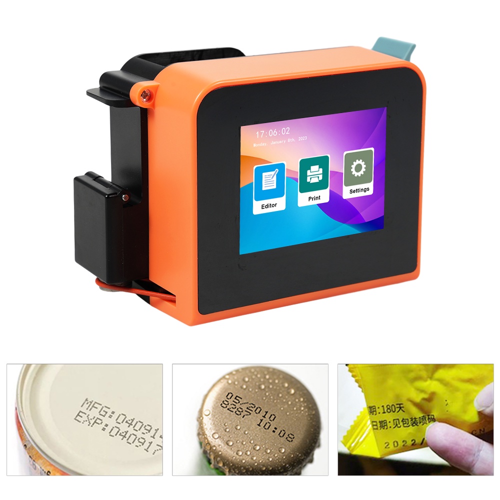 Bisofice Mini Handheld Printer Portable Inkjet Printer 600DPI Inkjet Code Printer with 2.4Inch LED T