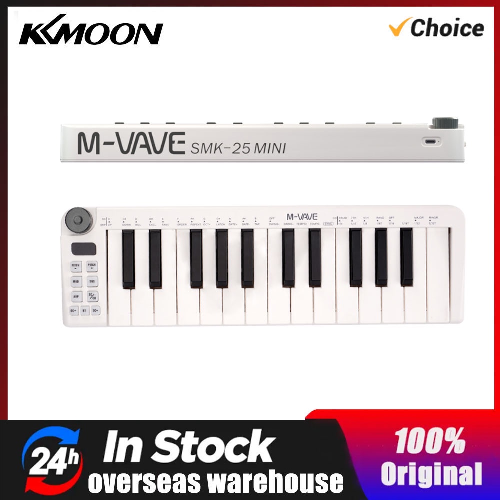 M-VAVE SMK-25mini MIDI Keyboard Rechargeable 25-Key MIDI Control Keyboard instrument Mini Portable U