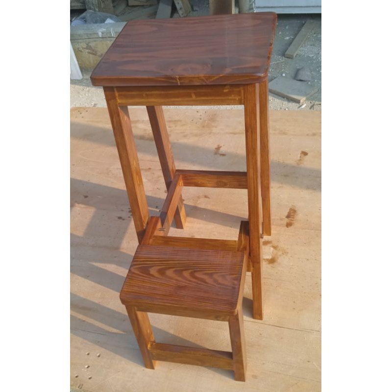Tahan Lama Kursi Tangga Lipat Kayu/Bangku Tangga Lipat Tangga Murah