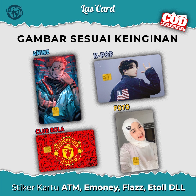 

Discount Stiker Garskin Kartu Atm/E-Money/Flazz/Lainnya Custom Anime, Kpop, Game (Laminasi