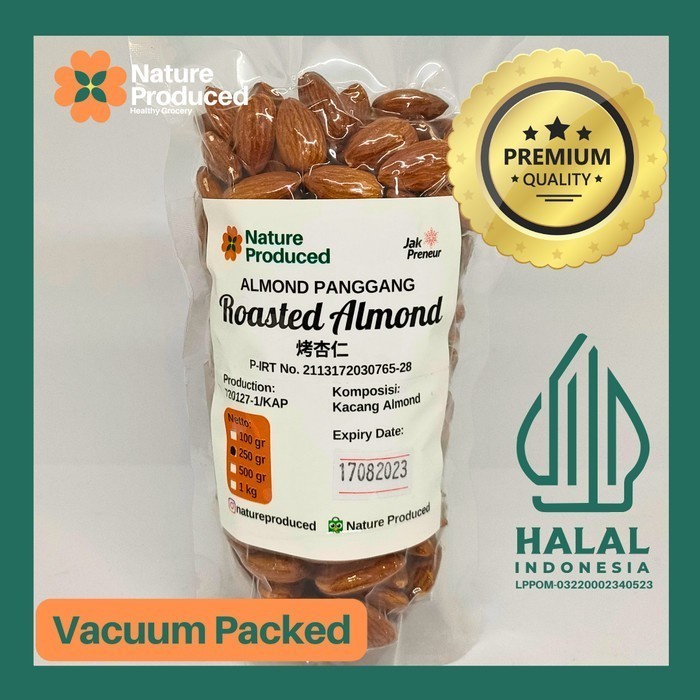 

Nature Produced Roasted Almond Kacang Panggang 100gr 250gr 500gr 1kg