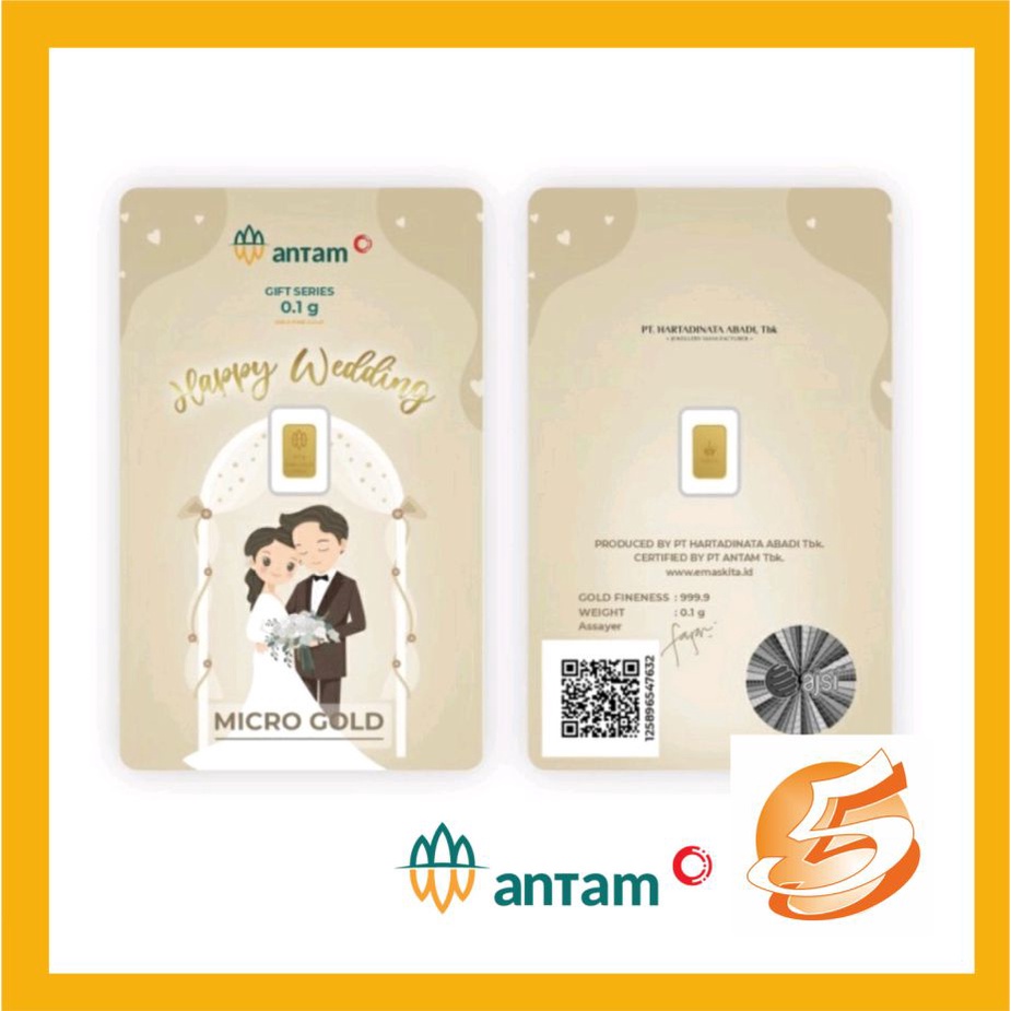 LM Emas Logam Mulia Antam Hartadinata Micro Gold 0,1 0.1 Gram Batangan Murni 24k Wedding Samawa