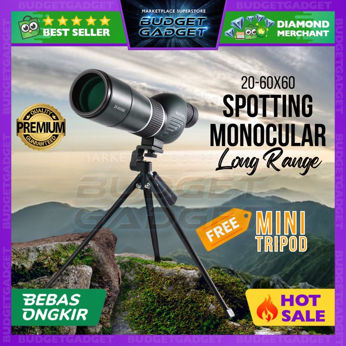 Terlaris Eyebre Teropong Teleskop Gomu Spotting Monocular Telescope + Tripod