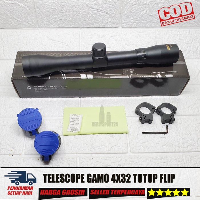 Termurah Teleskop Gamo 4X32 Telescope Gamo 4X32 Teleskop Ringan Gamo Mildot