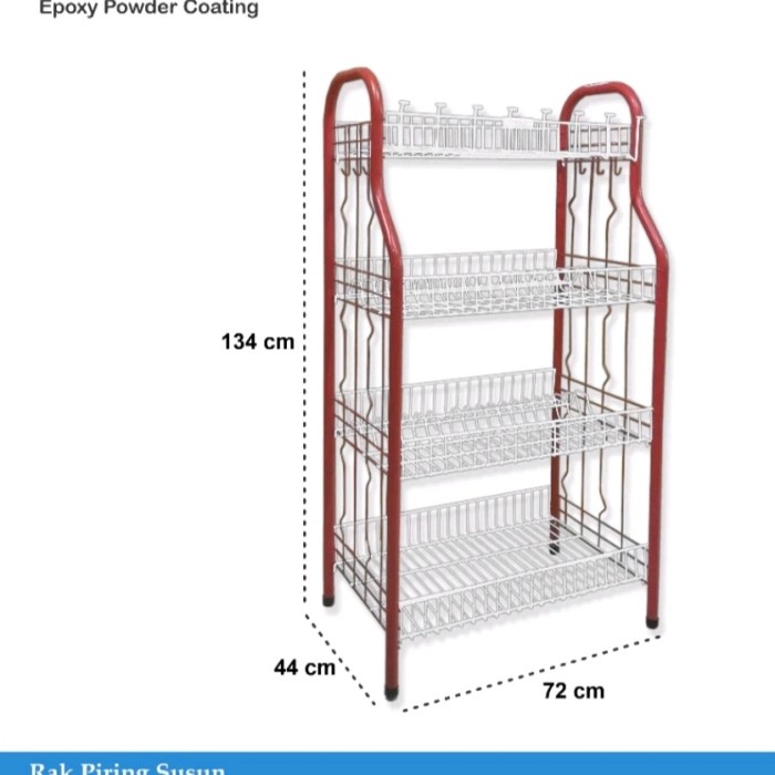 Rak Piring Susun 4 R04 Master Rak Besi Coating Anti Karat