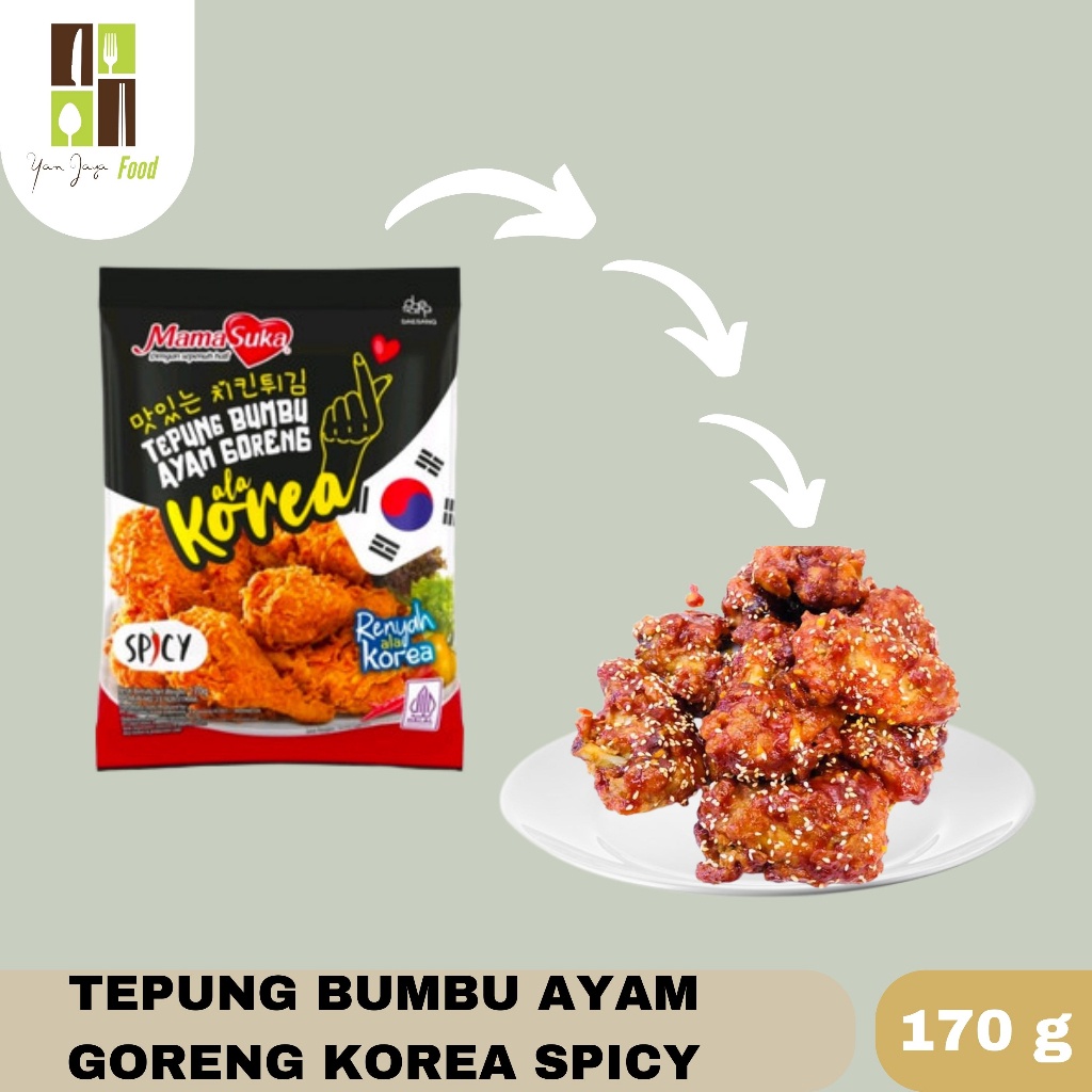 

HJE Mamasuka Tepung Bumbu Ayam Goreng Korea Spicy / Garlic 170 gr