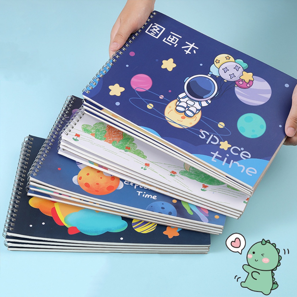 

Tahan Lama [Ready] Aimilo Sketchbook A4 Buku Gambar Anak Astronot Jilid Spiral Kertas Tebal 30