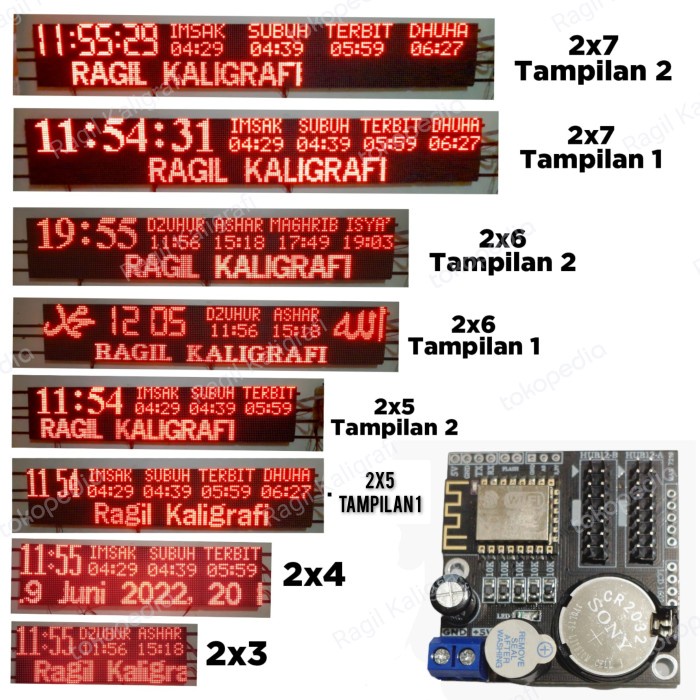 JAYAmart- Kontroler JWS P10 jumbo - Kontroller jws single color 2 baris p10