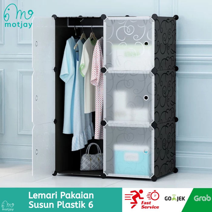 JAYAmart- Lemari Pakaian Plastik 6 Susun Rak Susun