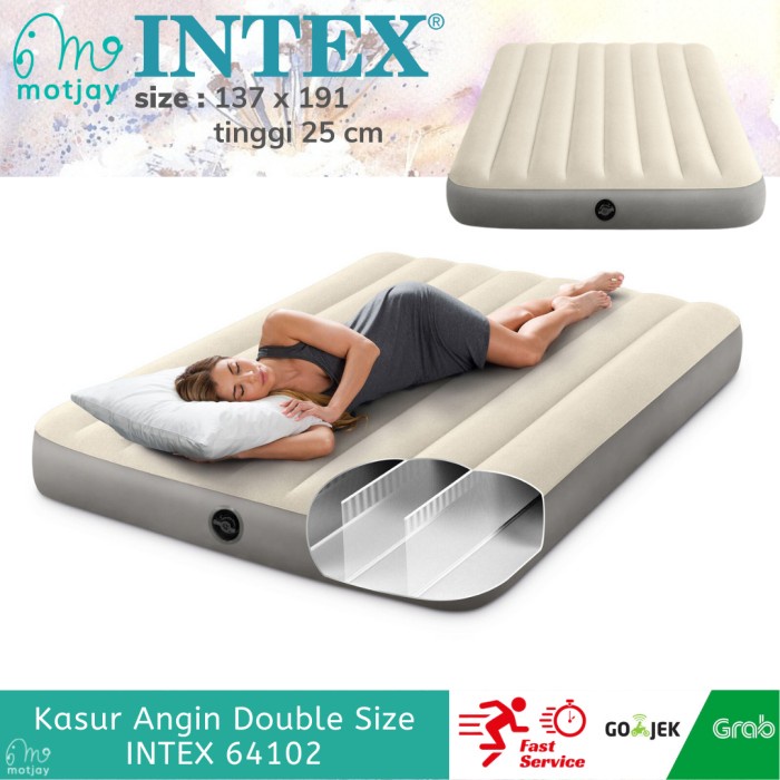 JAYAmart- Kasur Angin Intex Durabeam Cream Double Intex 64102