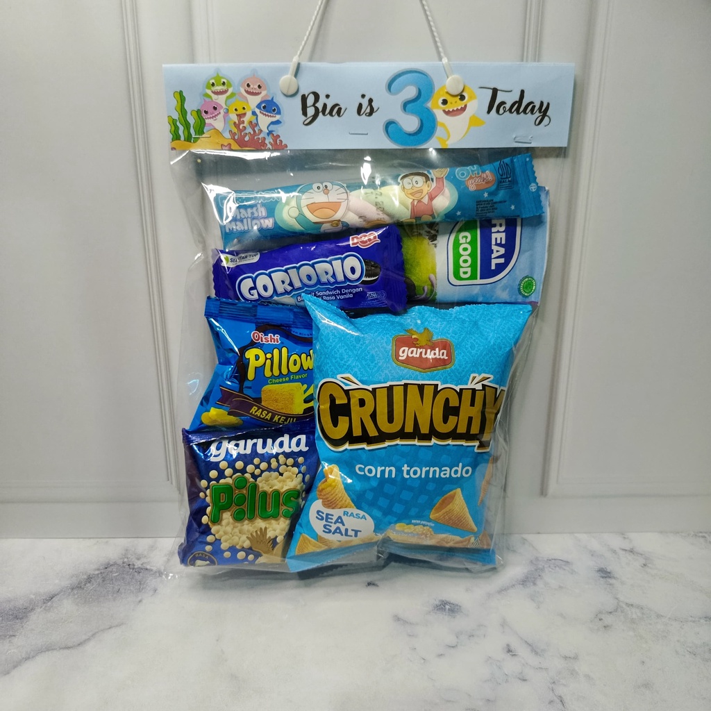 

Byul's - Paket snack ultah anak tema biru gratis design