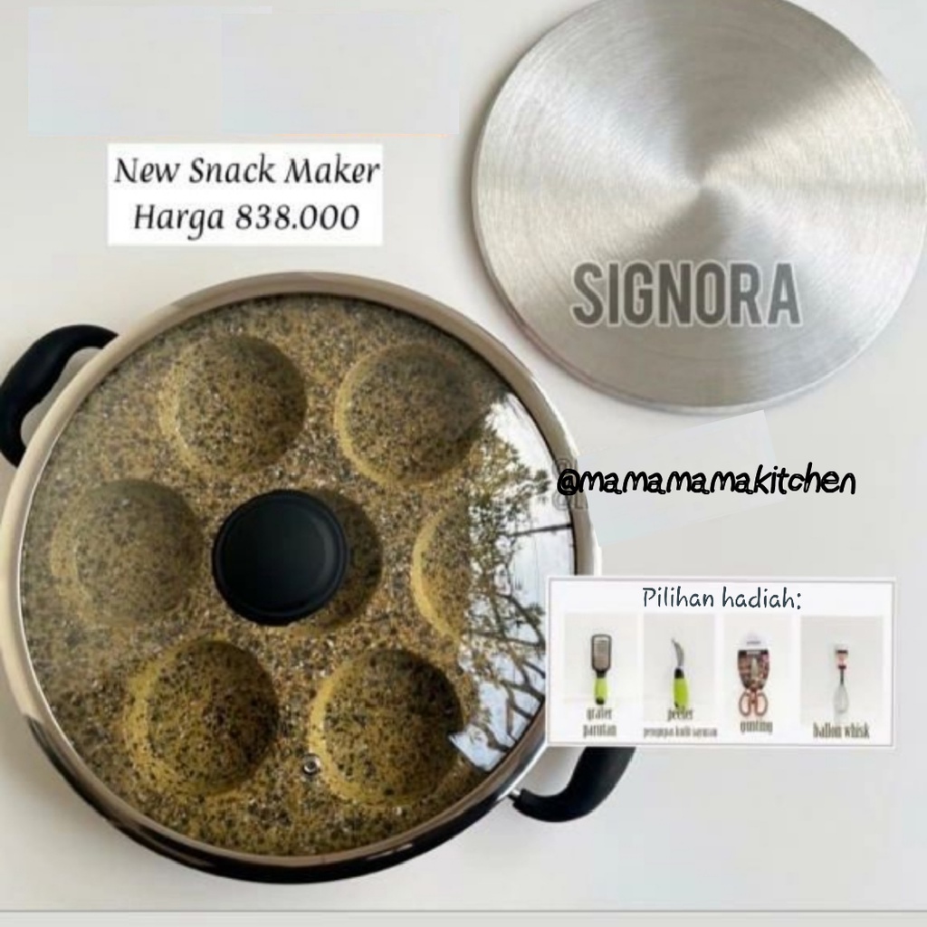 

[Ready] New Snack Maker Signora Granite coating + Bonus Cetakan Martabak Mini Cetakan lumpur apem
