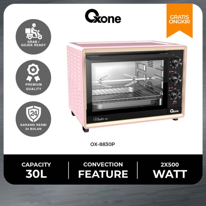 BISA SPK Oxone OX8830P Oven Listrik Pemanggang Roti 30L 4 in 1