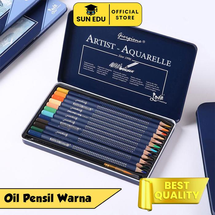 

Oil Pensil Warna 12/24/48 WaterColor/ Pencil Color Kayu Logam Stationery Lukisan