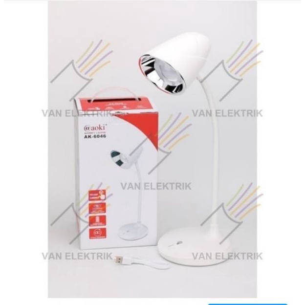 AOKI AK-6046 Lampu Meja Belajar 3in1 Cas Emergency Lamp Rechargeable