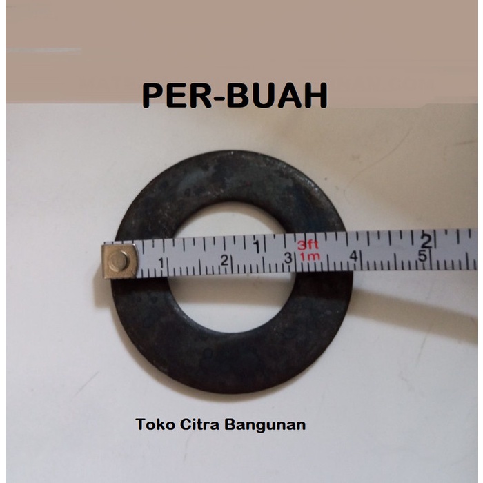Ring Plat Baja 3/4 inch m 20 Washer Plate Hitam Pengencang Baut