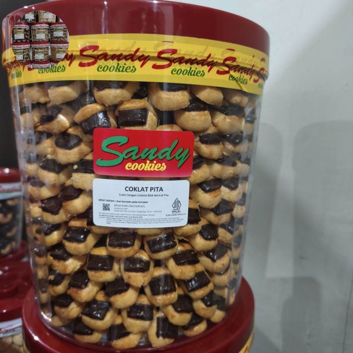 

Coklat Pita Sandy Merah kue kering toples besar