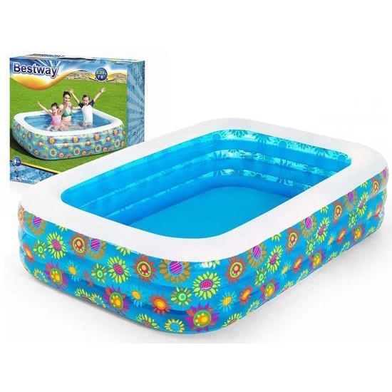 54120 KOLAM RENANG ANAK KOTAK MOTIF BESTWAY ( 229 CM )